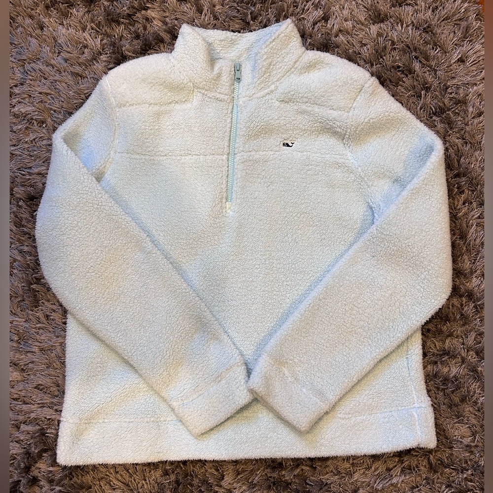 Vineyard Vines Light Blue Cozy Fleece Pullover L